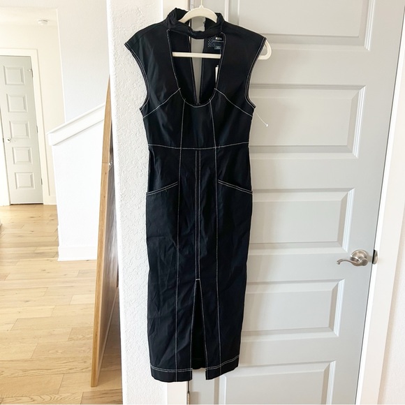 NWT Anthropologie Maeve Scoop Neck Column Midi Dress - Picture 3 of 6